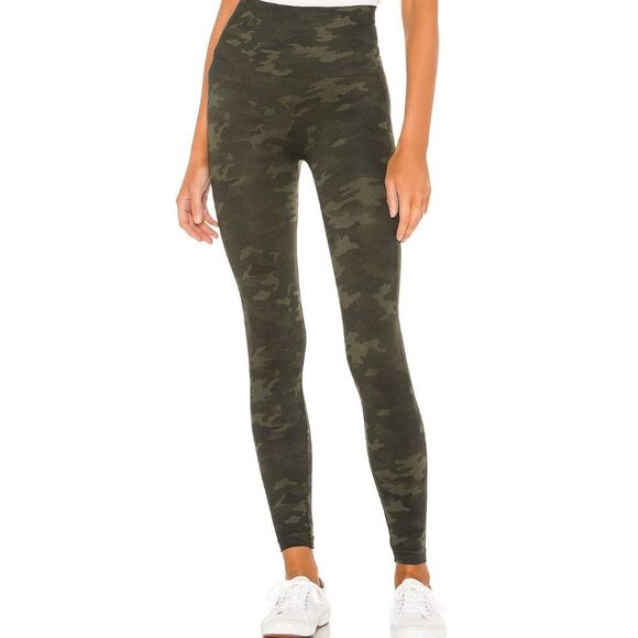 Spanx Look At Me Now Seamless Leggings Green Camo Women's Size XS FL3515 - Picture 1 of 9